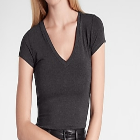 Express Tops - Express Women's Fitted Double Layer V-Neck Tee